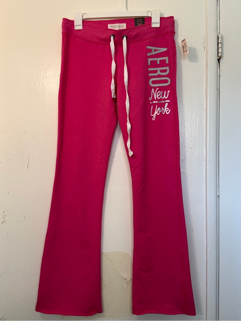 Aeropostale Pink Fit & Flare Sweatpants Y2K New York Logo Flare Pants Medium
